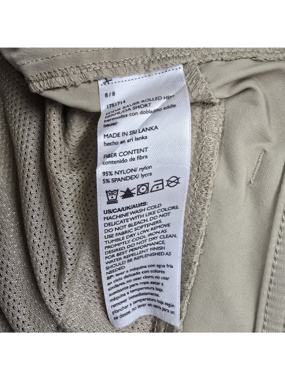Eddie Bauer Roll Tab Bermuda Shorts Size 8 Outdoor Hiking Gorpcore Stretch EUC - Picture 6 of 8
